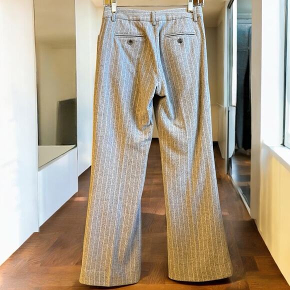 NEW Body By Victoria Wool Pinstripe Career Wide Leg Trousers Gray Pink … NWOT - Picture 5 of 16